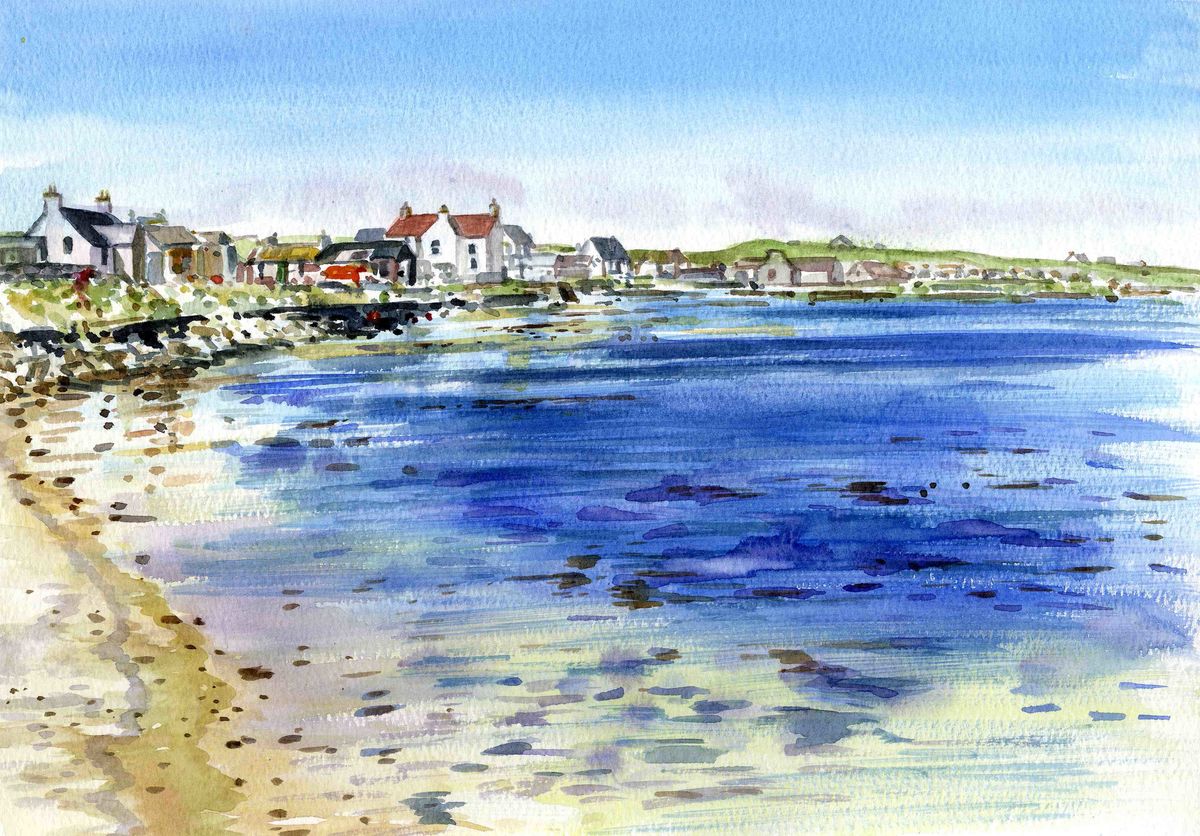 Limited edition print/Pierowall village, Westray, Orkney
