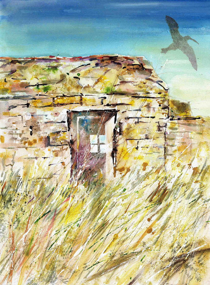 Limited edition print/Old ruin with curlew