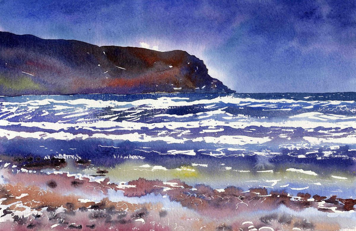 Limited edition print/Rough sea at Warebeth, Orkney