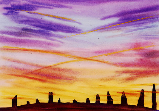 Limited edition print/Wild sunset at the ring of brodgar