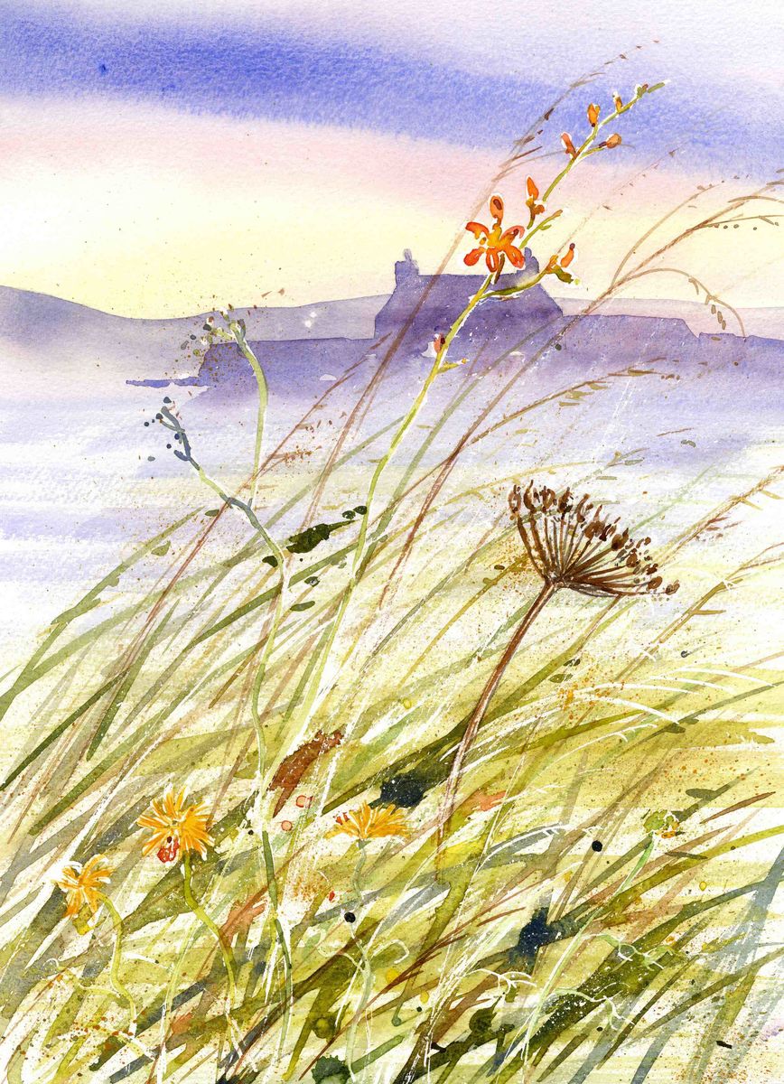 Limited edition print/Wild Flower field with cottage in the mist