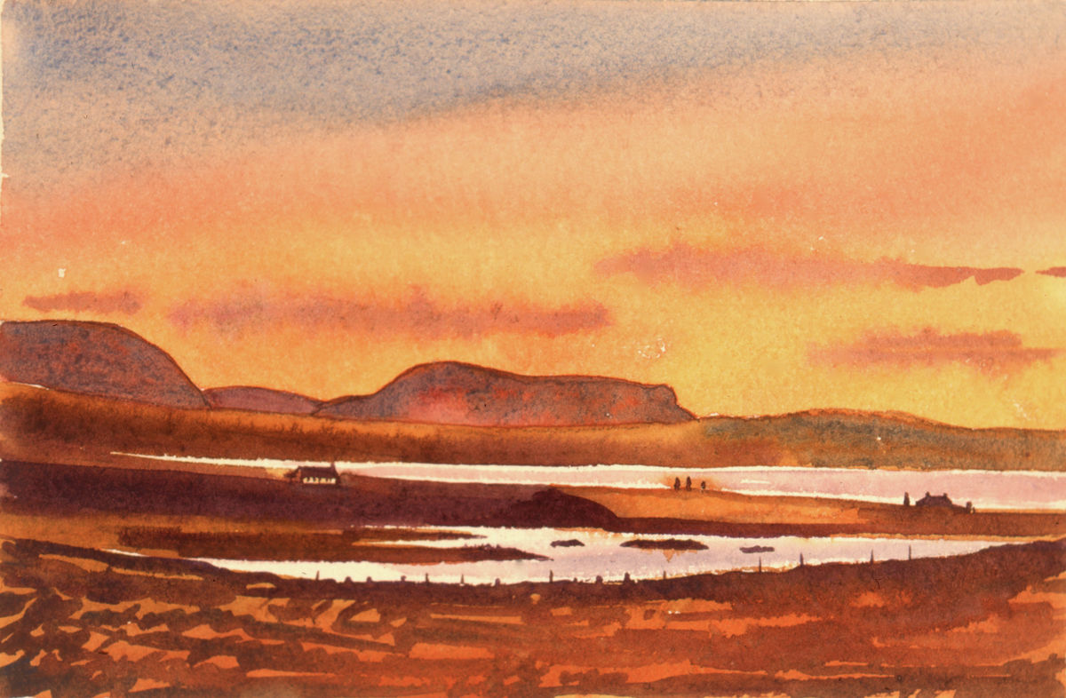 Limited edition print/Sunset over The Hoy Hills, Orkney