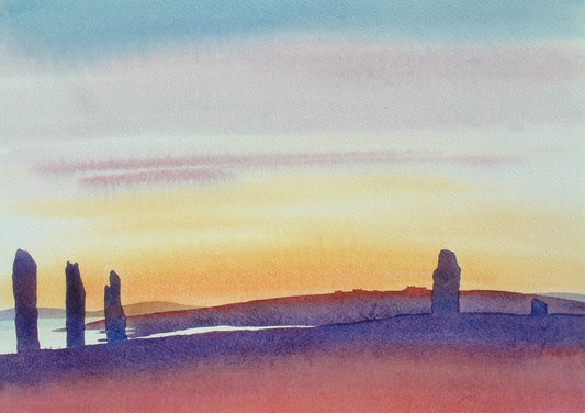 Limited edition print/The Ring of Brodgar at sunset
