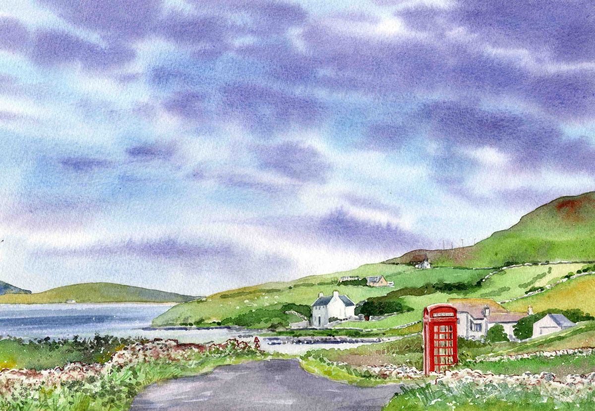 Limited edition print/The Red Telephone Box, Rousay