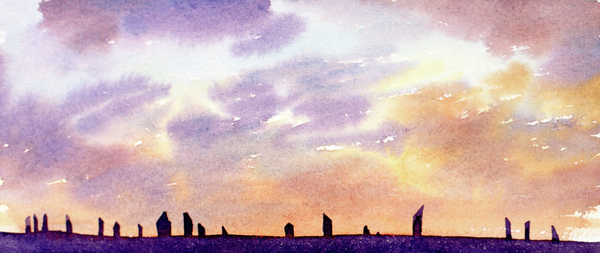 Limited edition print/Sunset at The Ring of Brodgar in Orkney