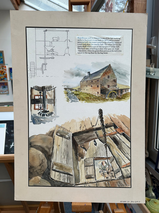 Original watercolour unframed/Boardhouse mill