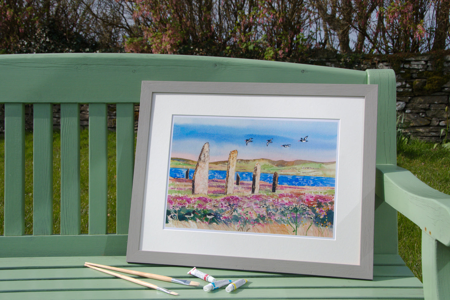 Limited edition print/Oystercatchers and curlews at The Ring of Brodgar