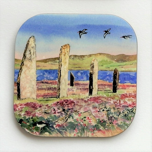 Designer coaster/Oystercatchers and curlews at The Ring of Brodgar