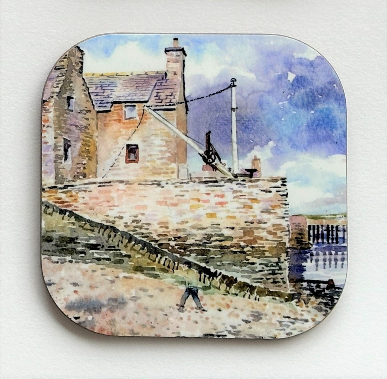 Designer coaster/Pebble beach and old pier, Stromness