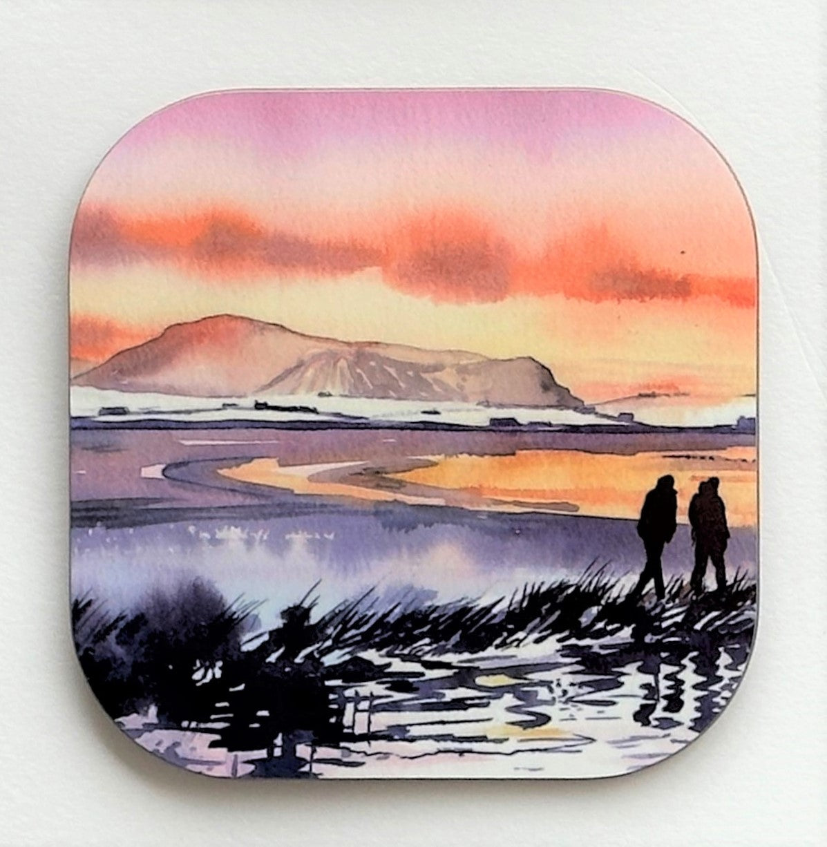 Designer coaster/Sunset in the snow