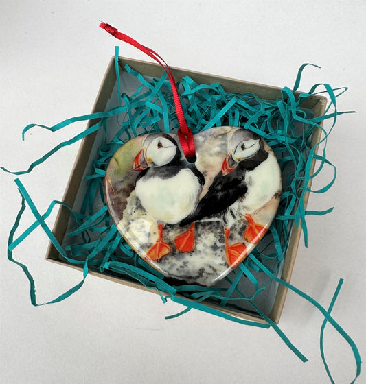 Hanging ornament/Puffin twins