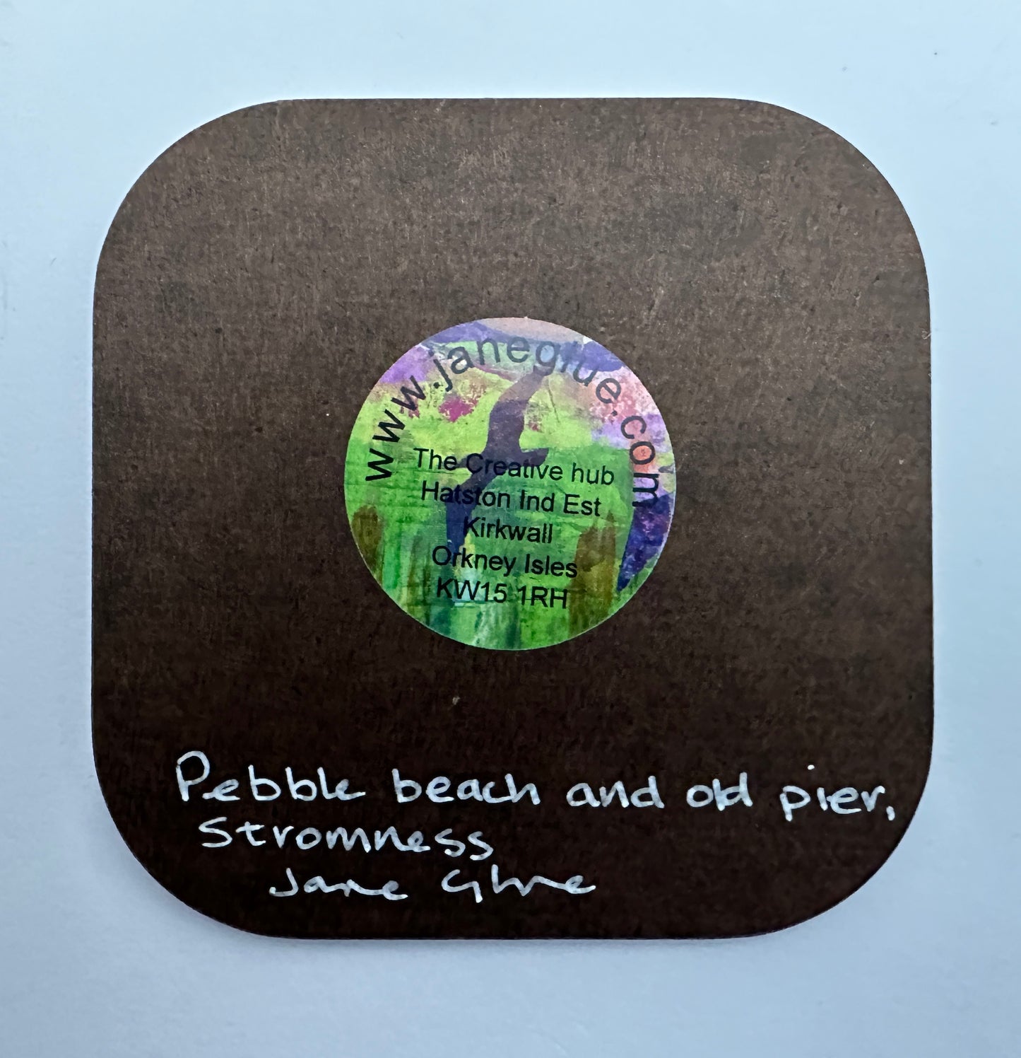 Designer coaster/Pebble beach and old pier, Stromness