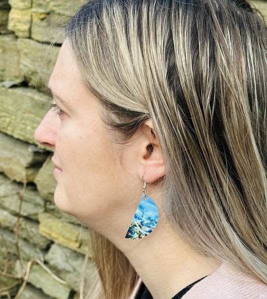 Jewellery by Jane Glue, 'Shorelines' Earrings/large semi-circle