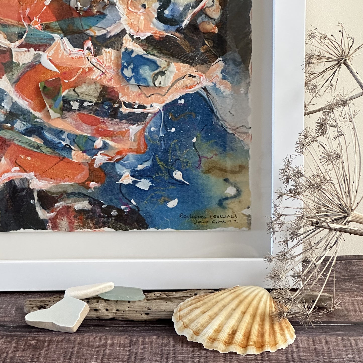 SALE Original painting framed/Rockpool textures