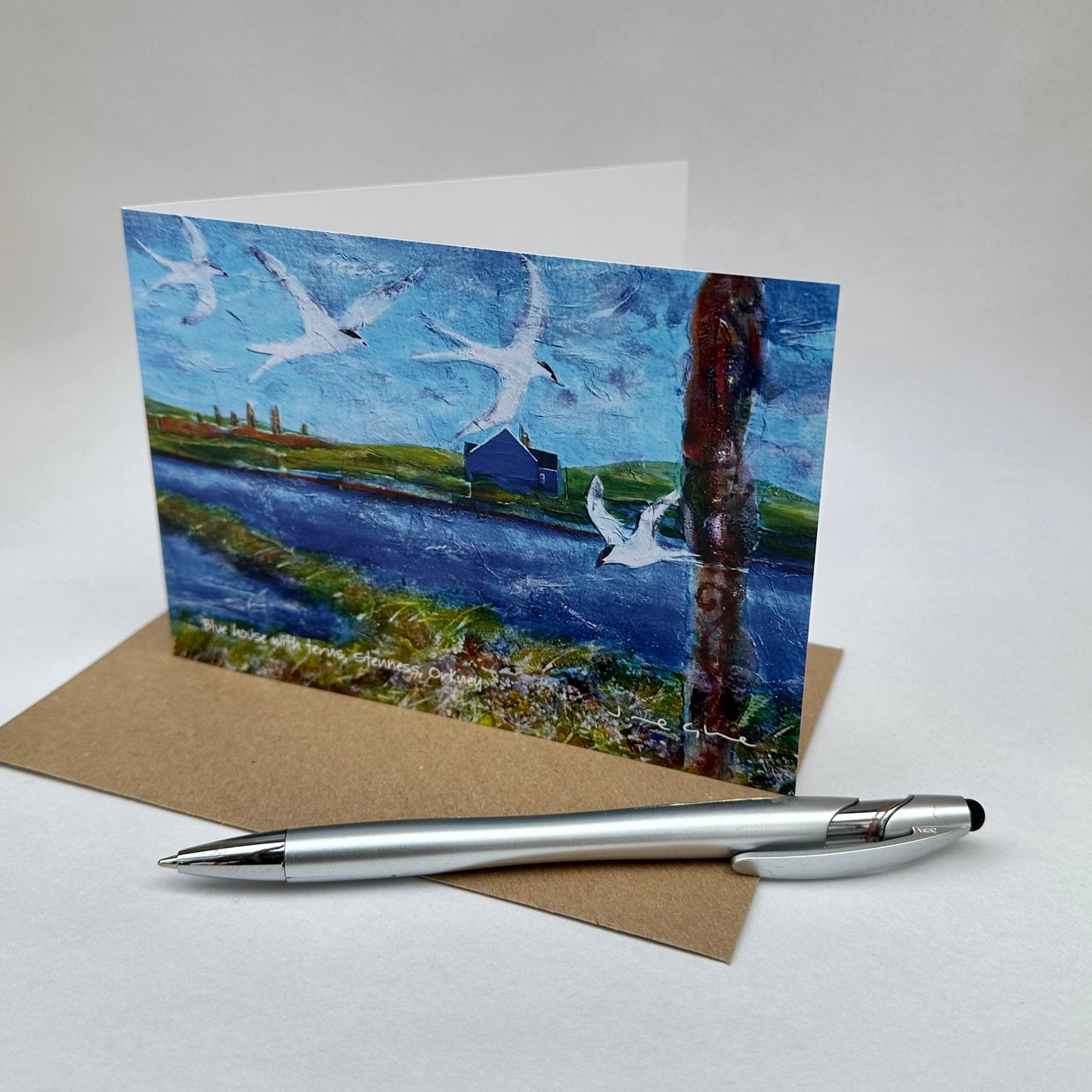 Card - Blue House with Terns