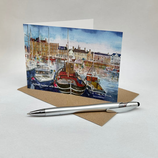 Card-Kirkwall harbour with boats