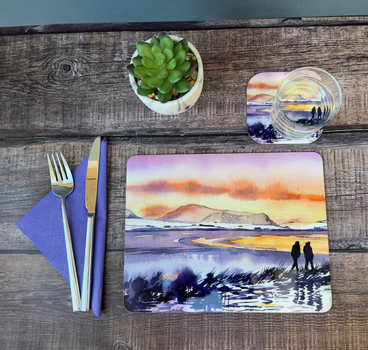 Designer tablemat/Sunset in the snow
