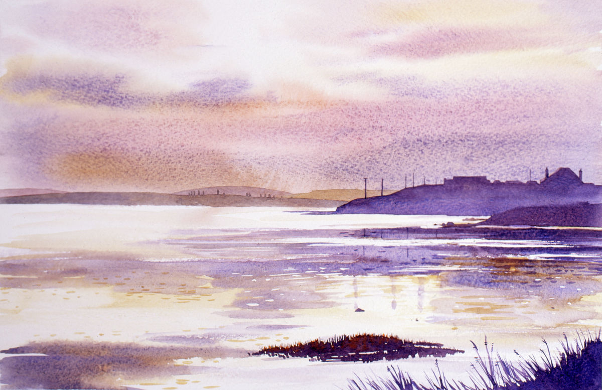 Limited edition print/Sunset at Stenness loch, Orkney