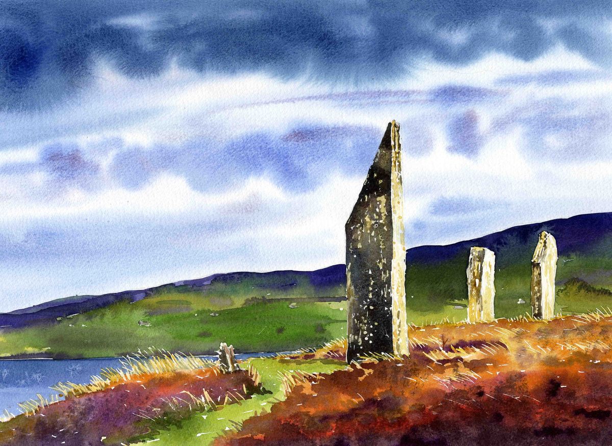 Limited edition print/September Stones at The Ring of Brodgar in Orkney