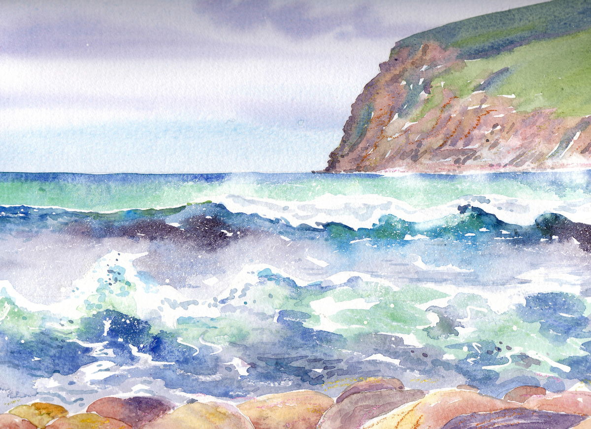 Limited edition print/Turquoise waves, Rackwick in Hoy
