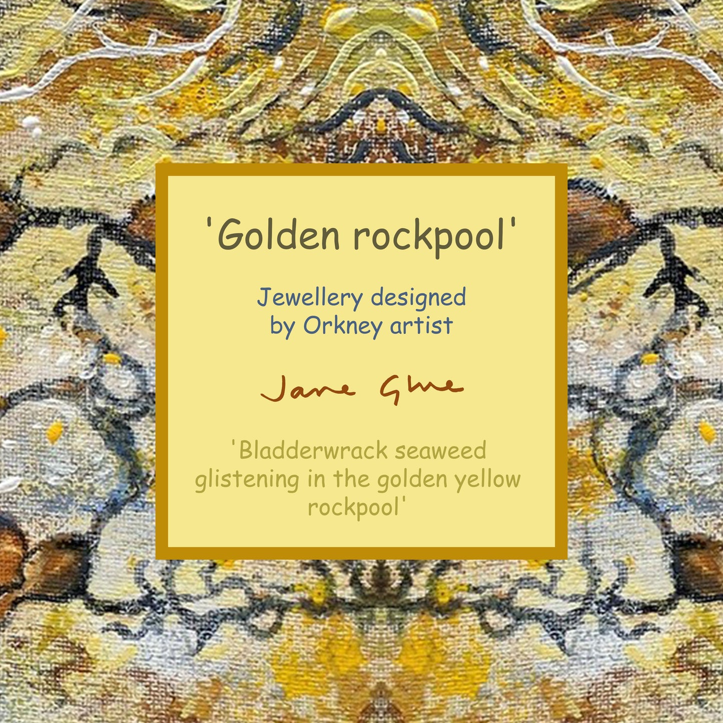 Jewellery by Jane Glue, 'Golden rockpool' Earrings/large semi-circle