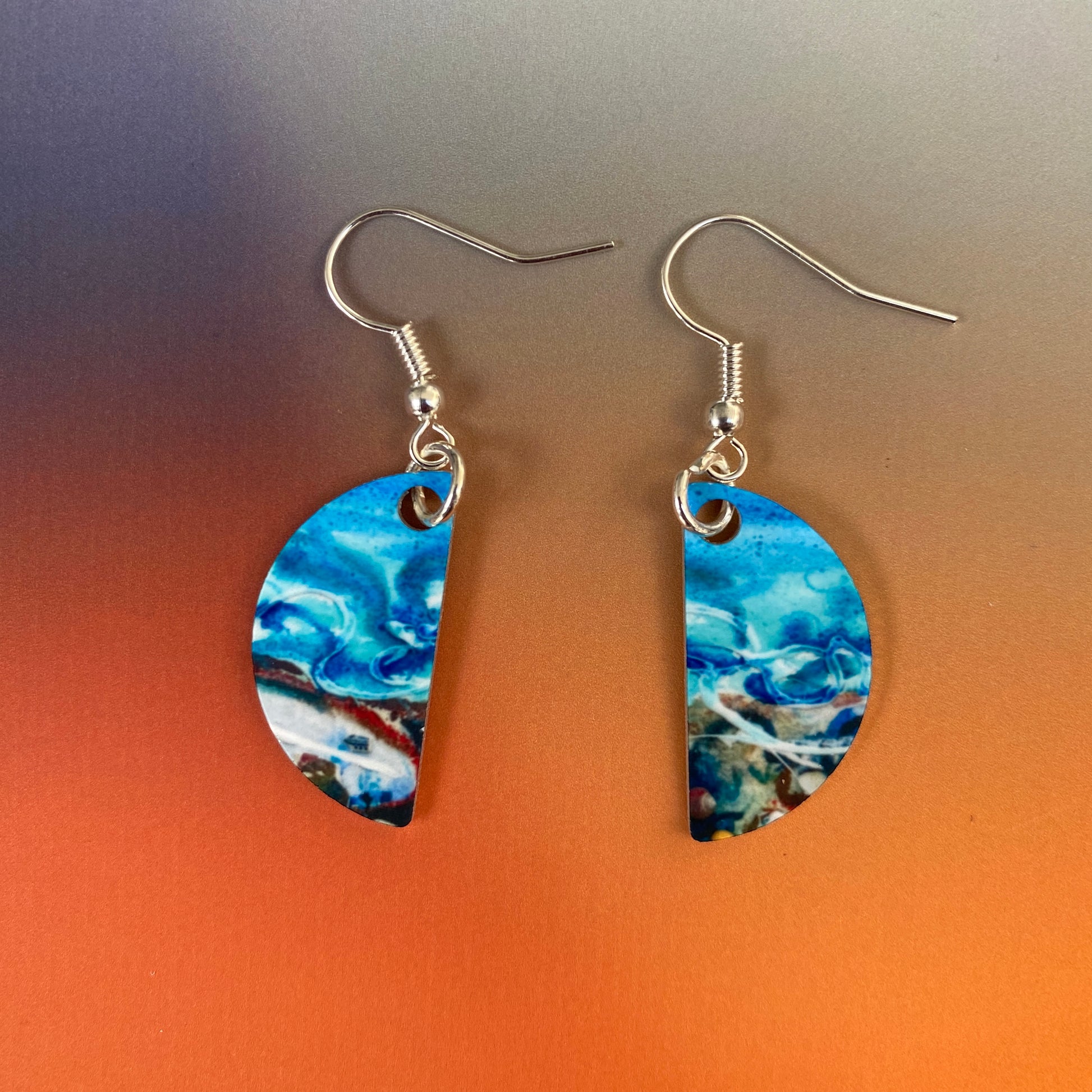 Earrings design Shorelines by Orkney artist Jane Glue Scotland