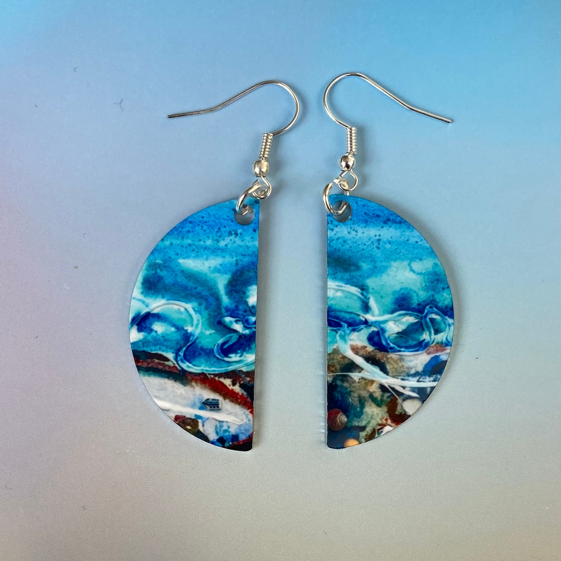 Shorelines earrings designed by Orkney artist Jane Glue Scotland