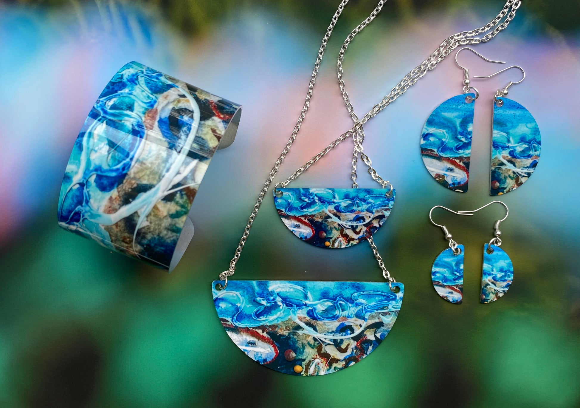 A set of jewellery designs, Shorelines, by Orkney artist Jane Glue, Scotland